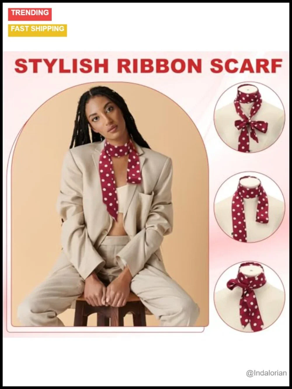 Skinny Ribbon Scarf Faux Silk Neckerchief Long